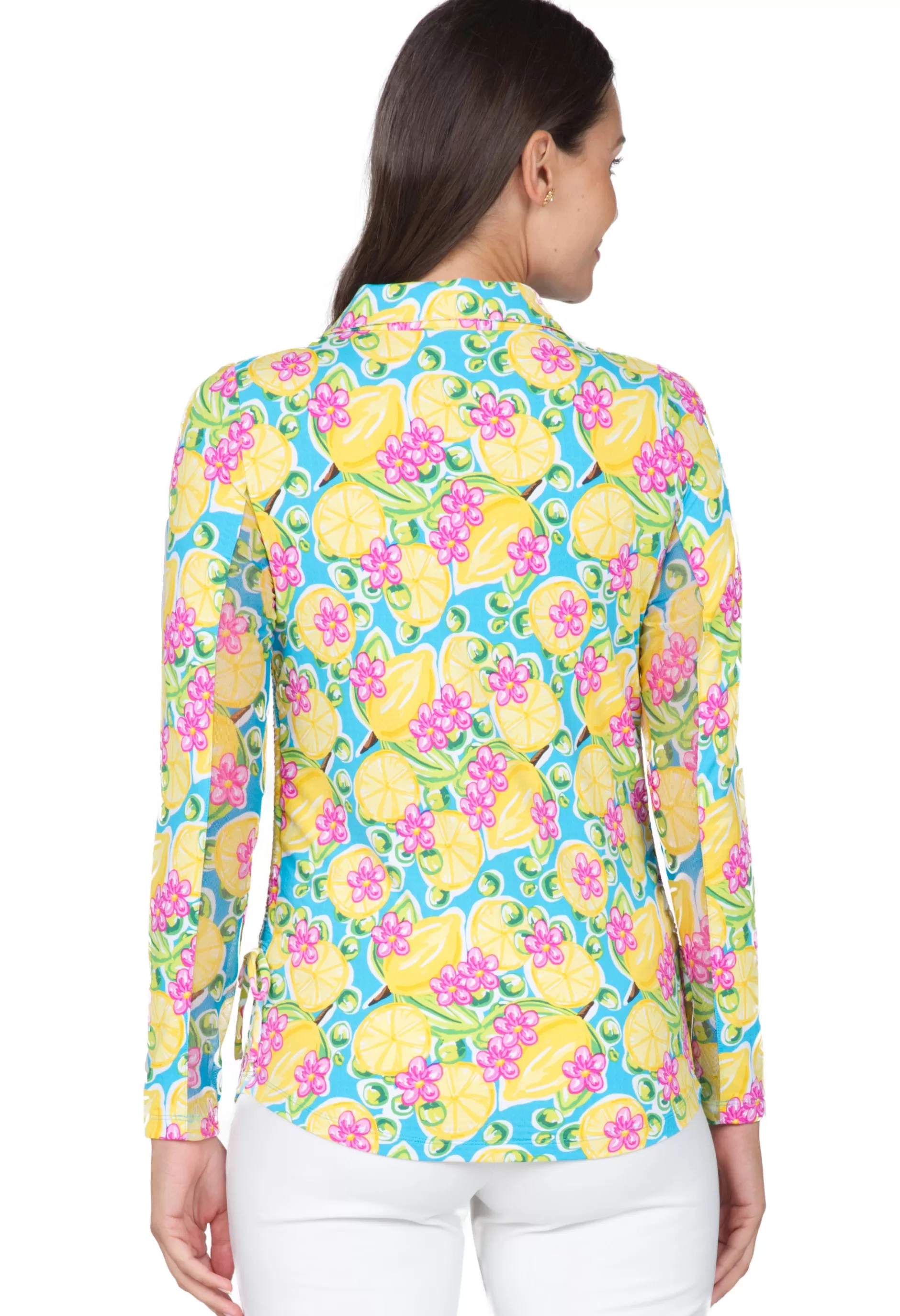Calista Print Adjustable Length Long Sleeve Polo - 48652^IBKUL Best