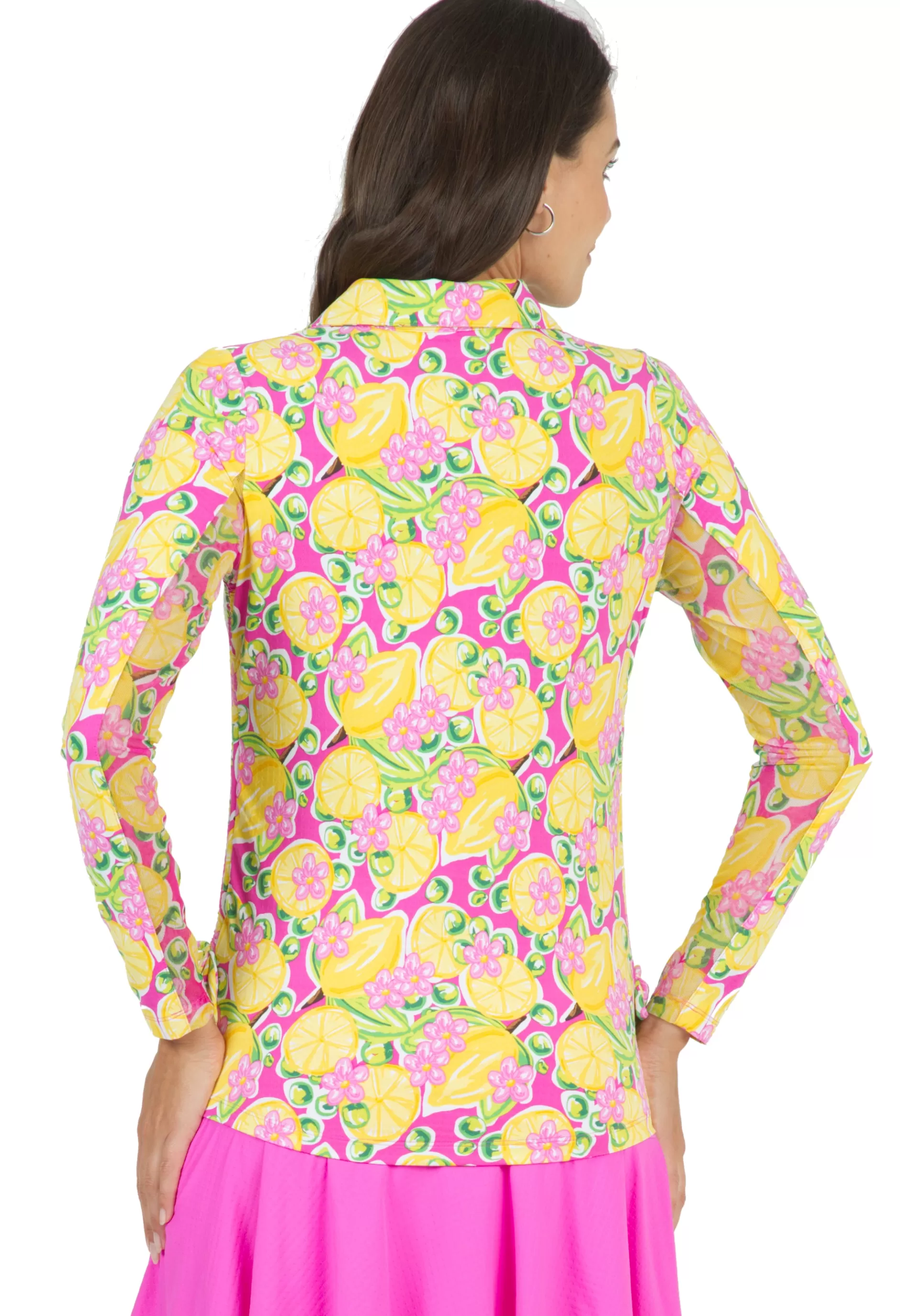 Calista Print Adjustable Length Long Sleeve Polo - 48652^IBKUL Best