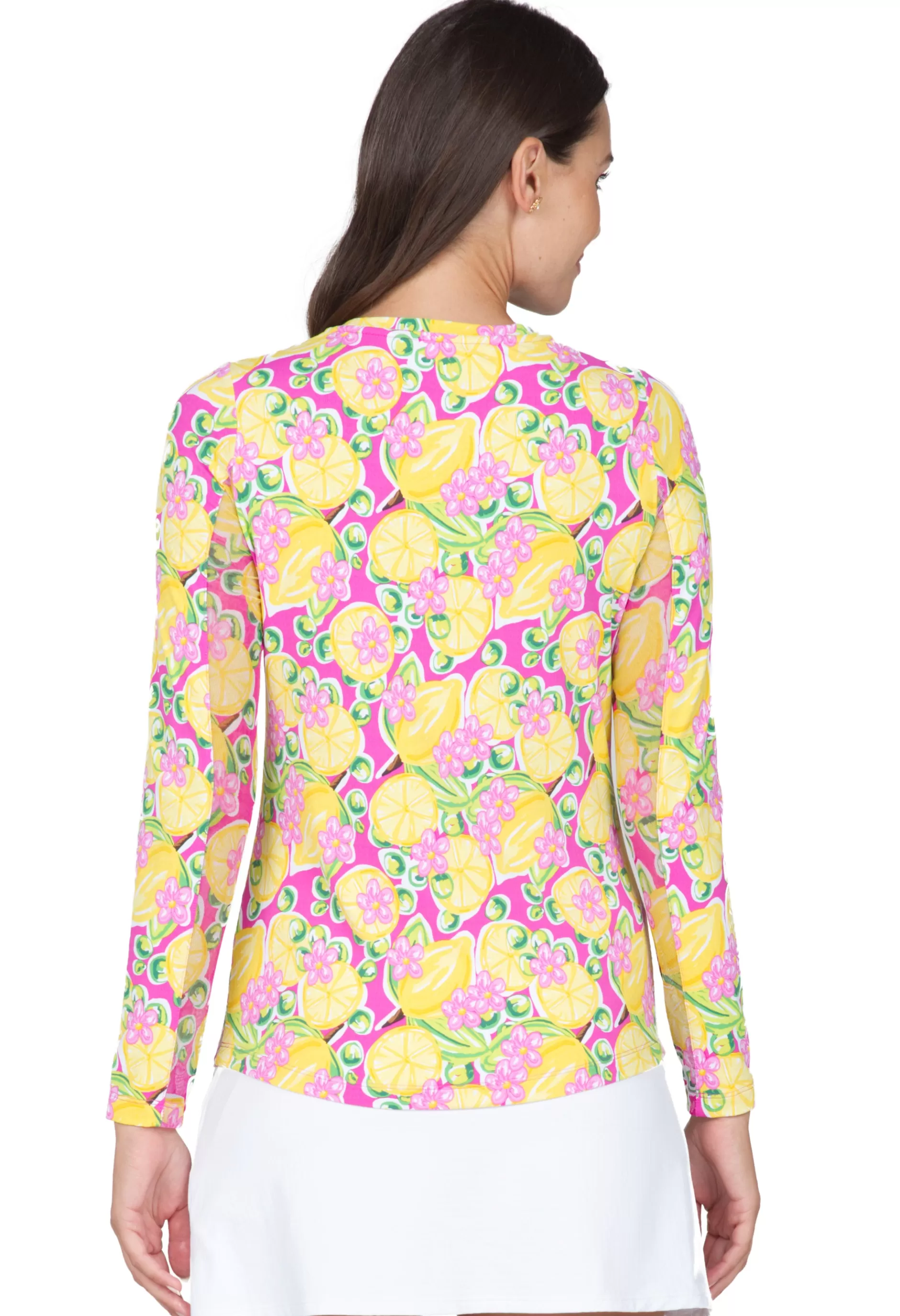 Calista Print Long Sleeve Crew Neck 12652^IBKUL Cheap