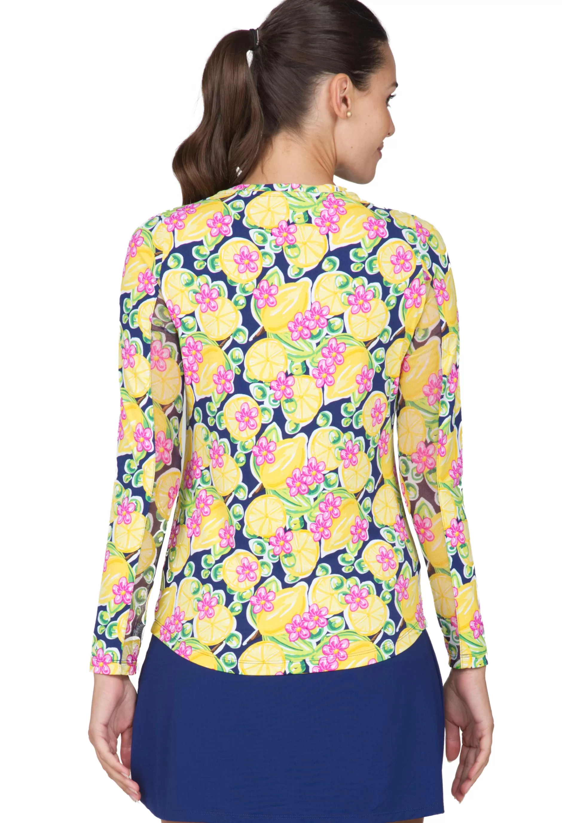 Calista Print Long Sleeve Crew Neck 12652^IBKUL Cheap