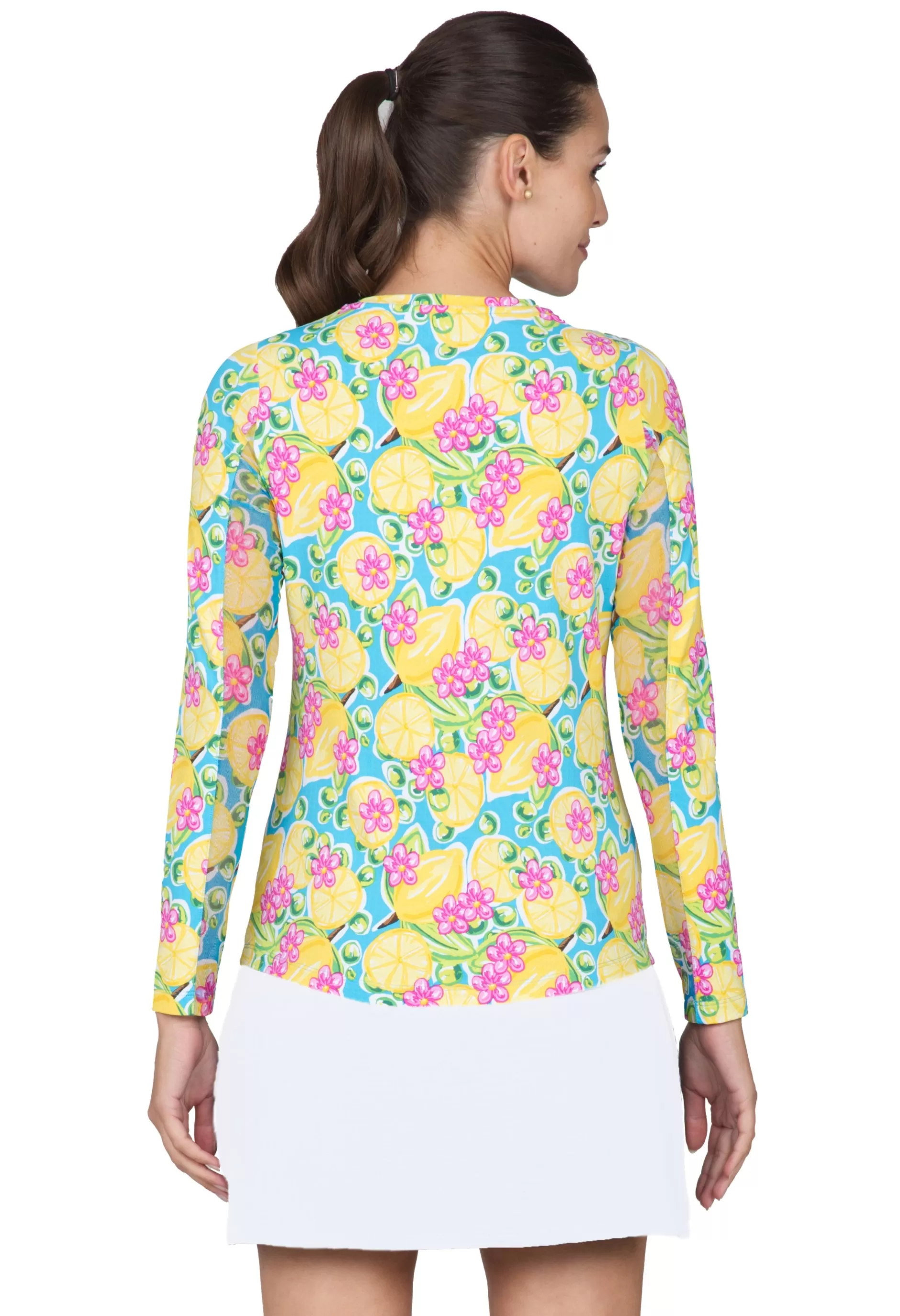Calista Print Long Sleeve Crew Neck 12652^IBKUL Cheap