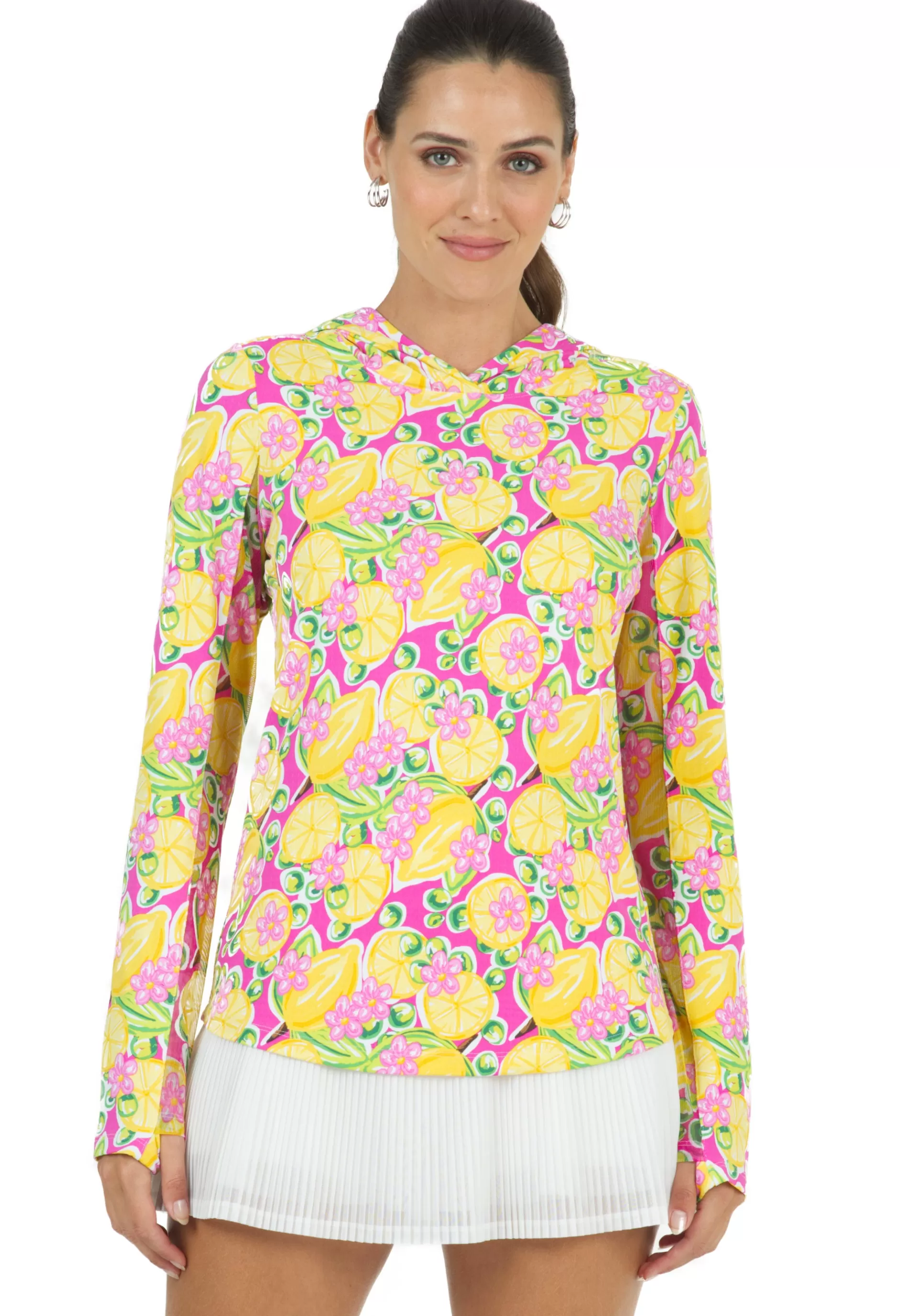 Calista Print Long Sleeve Hoody 16652^IBKUL Cheap