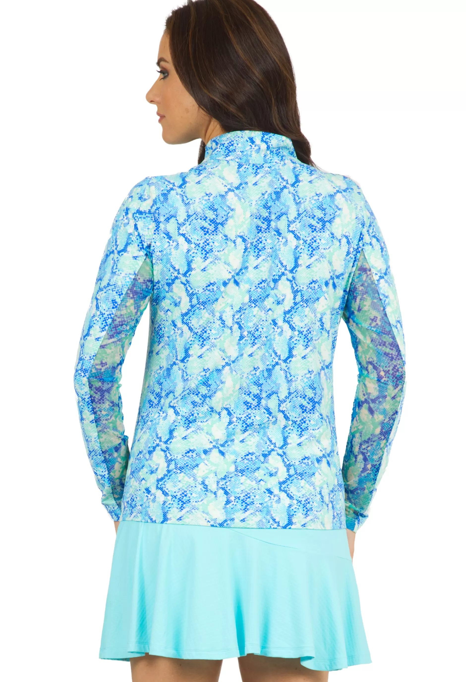 Cora Print Long Sleeve Mock Neck Top 10548^IBKUL Store
