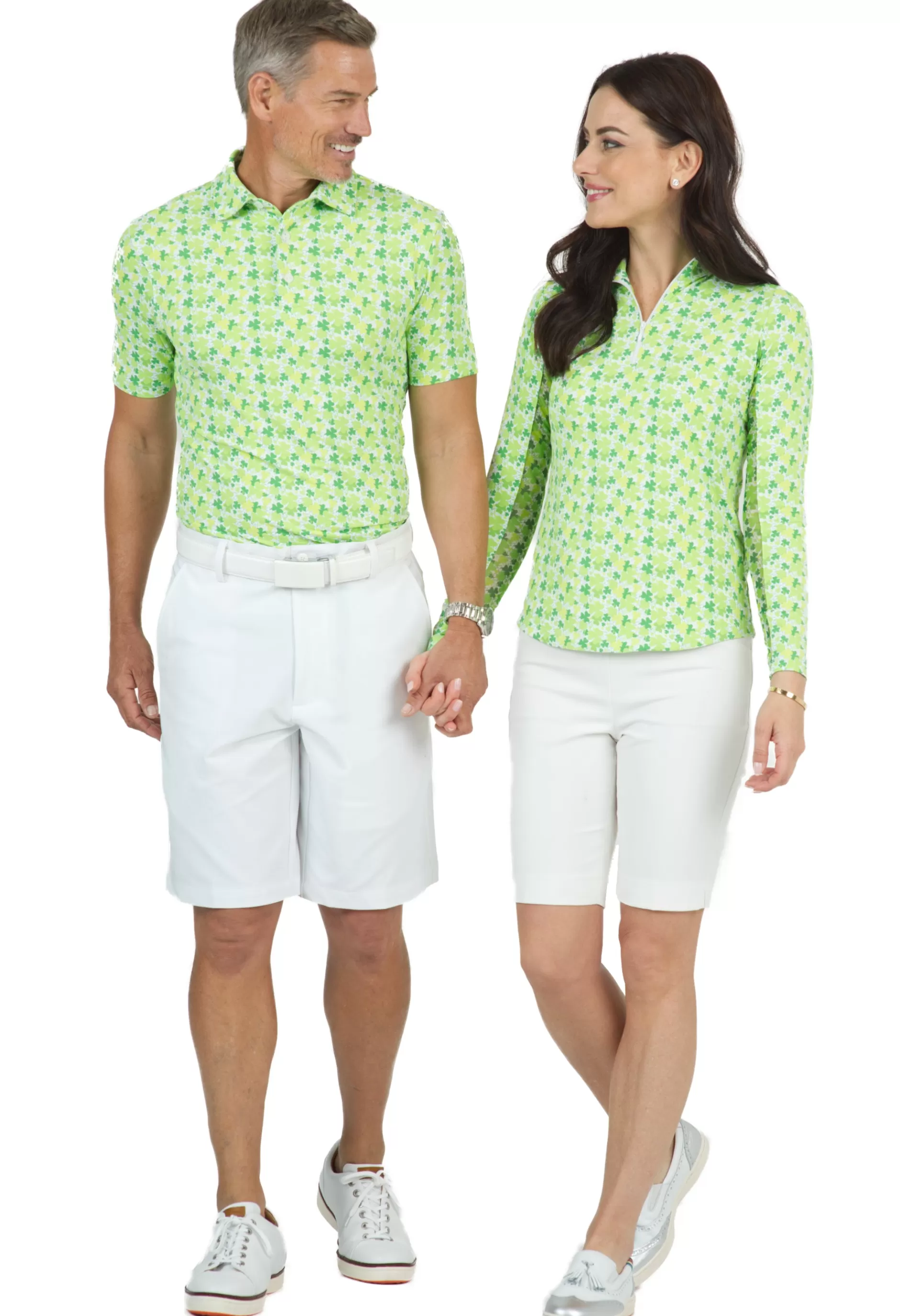 Pot Of Gold Print Long Sleeve Mock Neck Top 10662^IBKUL Best Sale