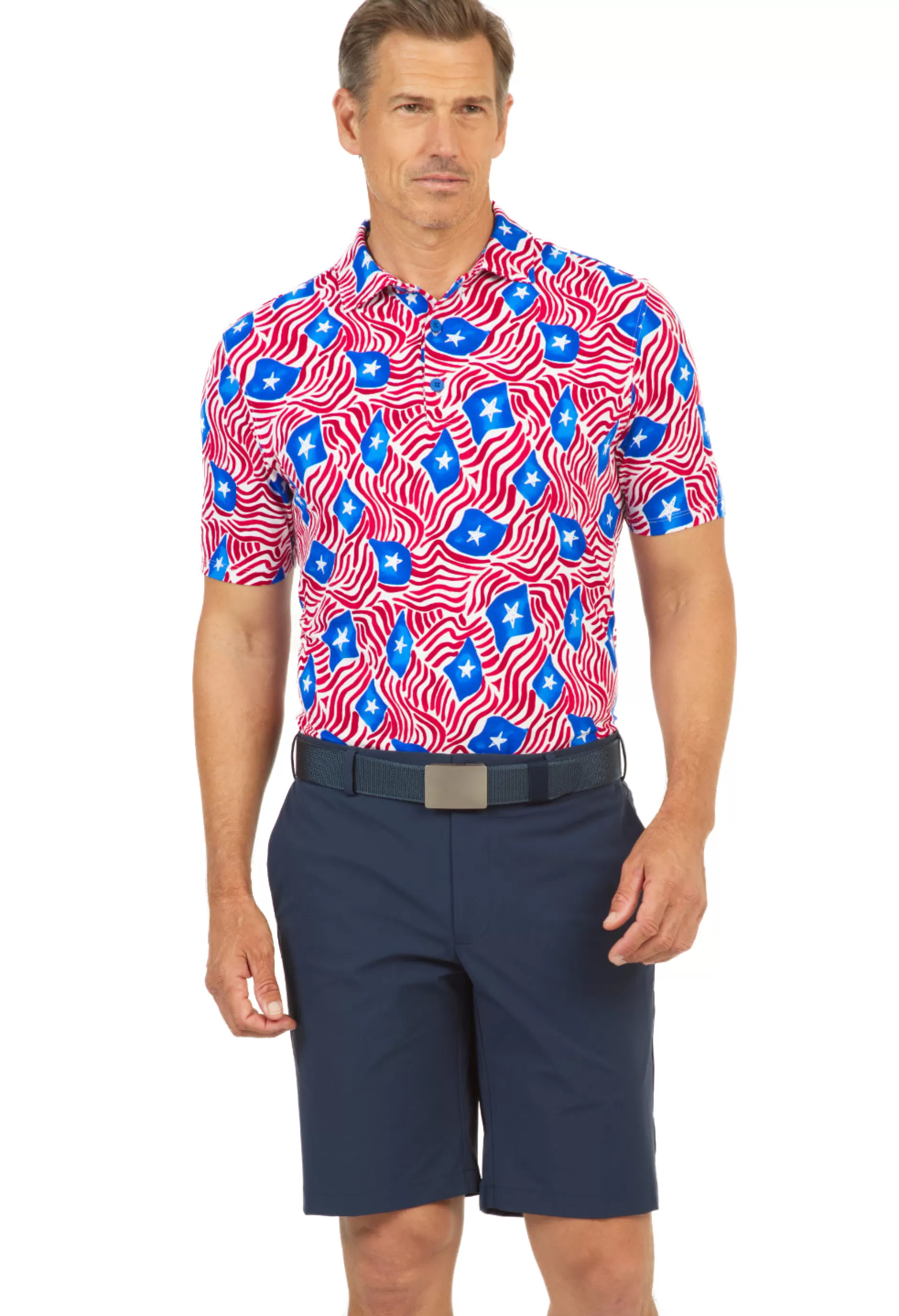 Rylee Print Short Sleeve Polo 94193 (Modern Fit)^IBKUL Flash Sale