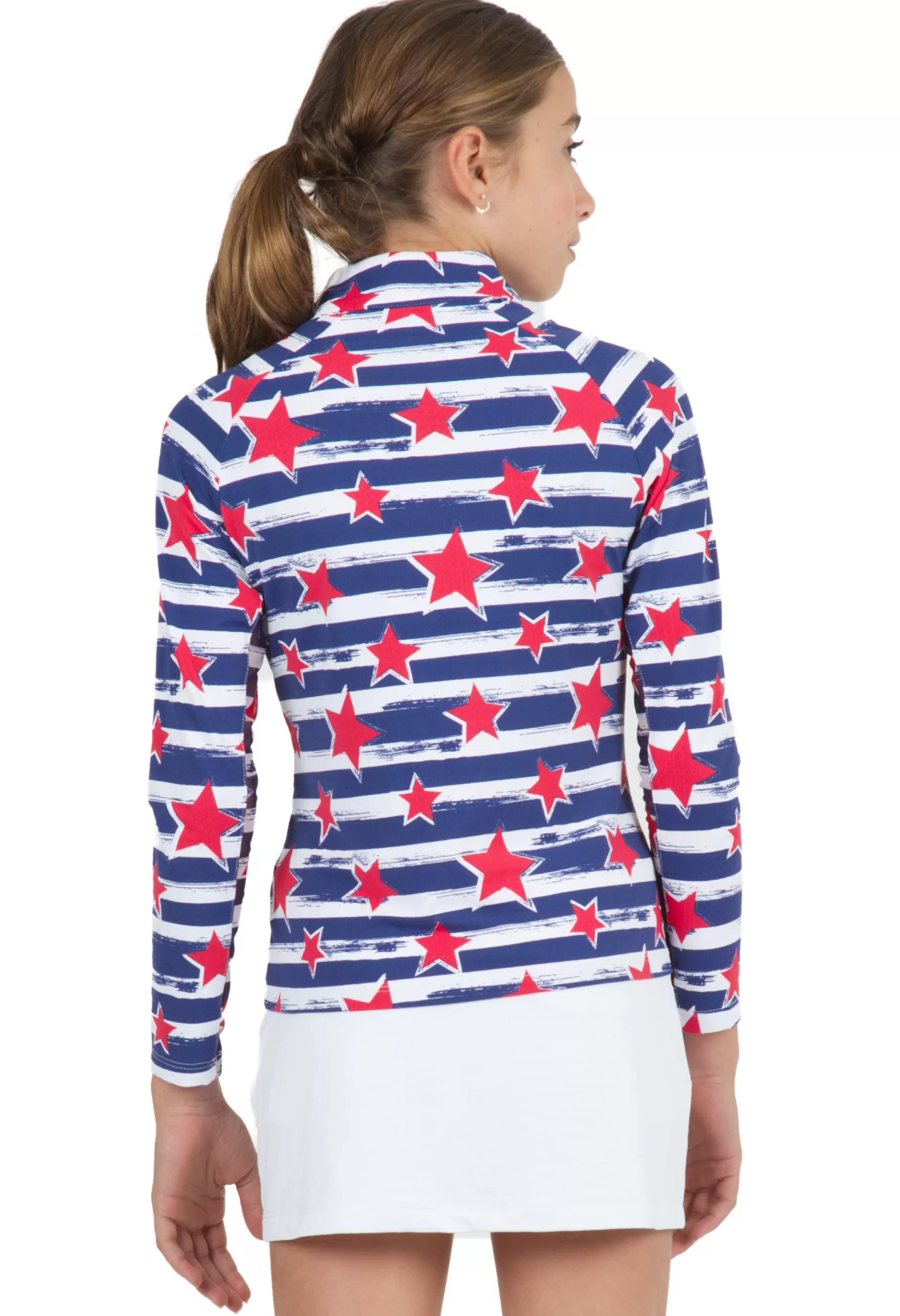 Youth Americana Ii Print Long Sleeve Mock Neck Top 10490G^IBKUL Hot